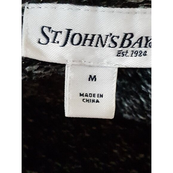 St. John's Bay Womens Sweater Medium Black Long Sleeve Metallic Knit Pullover - Picture 8 of 8